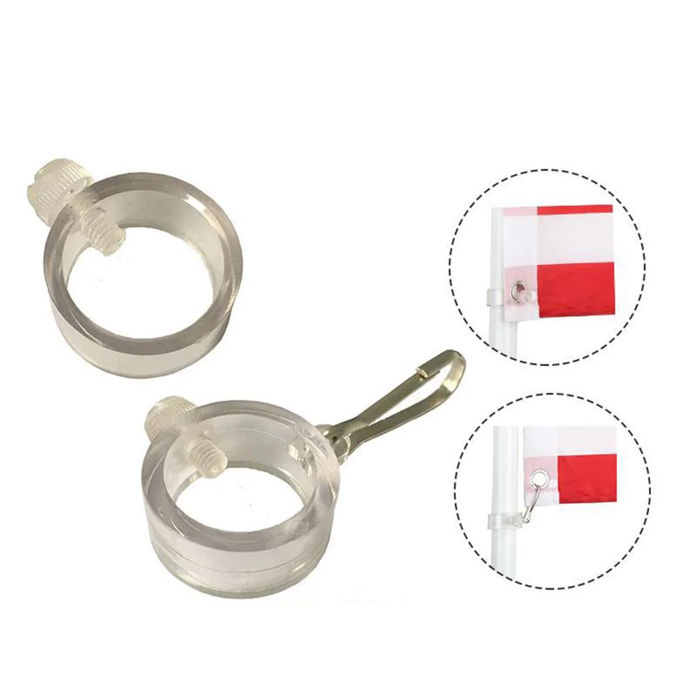 Flag Pole Attachments Flag Retaining Ring Flagpole Rotating Ring Flagpoles Light And Durable PVC Plastic Rotating Anti-wrap White Room