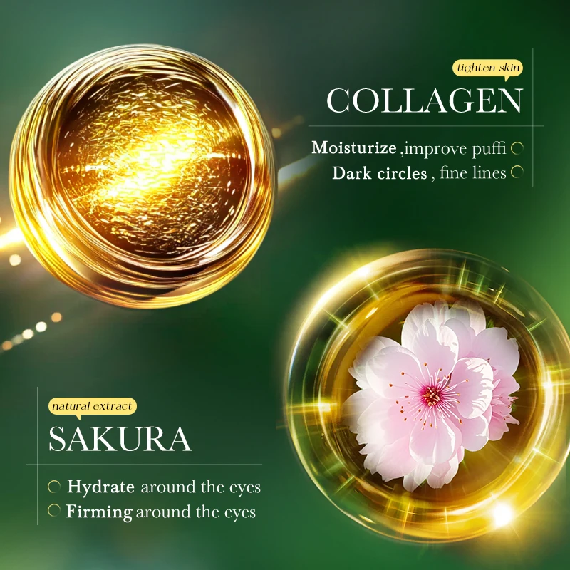 SADOER Sakura Crystal Collagen Eye Mask Anti Dark Circles Removal Eyes Bags anti-aging Moisturizing Anti Wrinkles Eye Patches