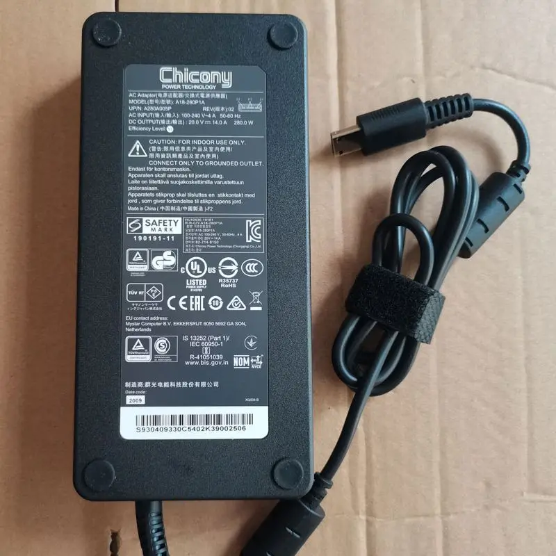 

Новинка, адаптер переменного тока OEM Chicony 20 в 14 а 280 Вт, оригинальное зарядное устройство Puryuan для MSI Vector GP76 12UGS-291FR RTX3070
