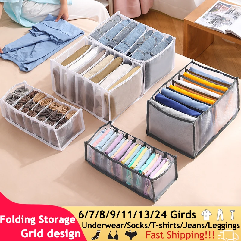 DQZSY Organizer Per Armadio A 3 Pezzi, Organizer Per Jeans Scatola, Portaoggetti Pieghevole In - Foto 10