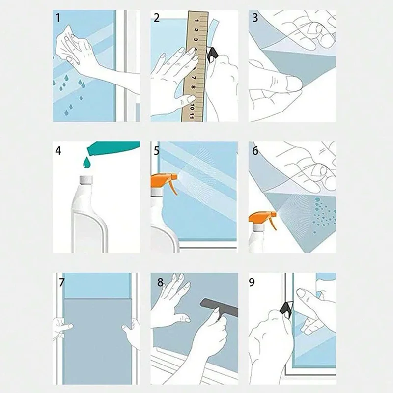 Window privacy sticker 1/2m static electricity adhesive free frosted anti peeping translucent glass