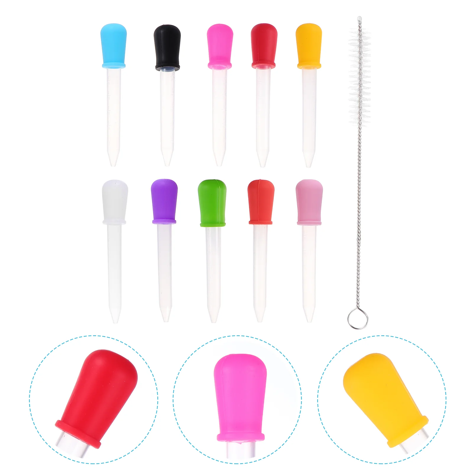 

10Pcs Baby Medicine Feeding Droppers Clear Feeder Droppers (Random Color)