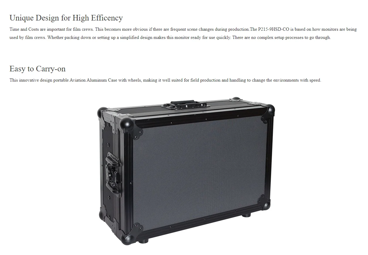 . P215-9HSD-CO 21.5" IPS Full HD 1920x1080 Carry-on Broadcast Director Monitor w