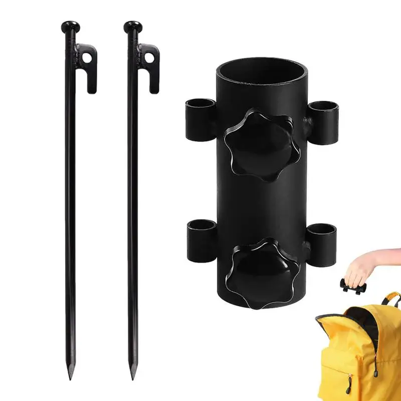 

Awning Rod Fixed Tube Adjustable Windproof Steel Canopy Rod Support Holder Outdoor Tent Pole Fixer Canopy Pole Tube For Camping