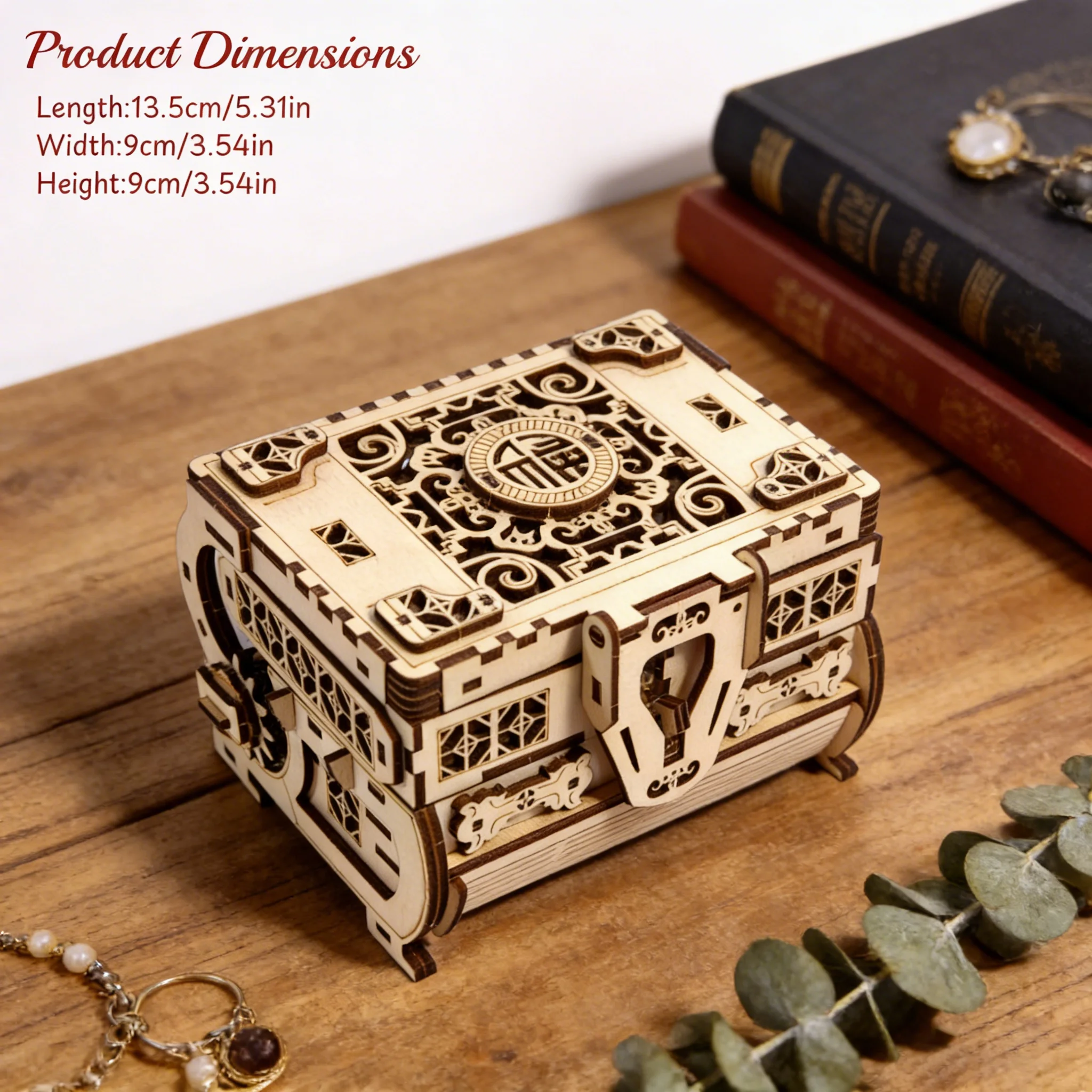 1 Wooden 3D Puzzle Jewelry Box, DIY Wooden Assembly Model, Creative Holiday Decor Gift, Perfect for Family Assembly - 6