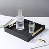 Metal Tray Wood Pallet Leather Large Rectangular Storage Serving Tray Hotel Dessert Dinner Tea Food Tableware Home Kitchen Tool 5
