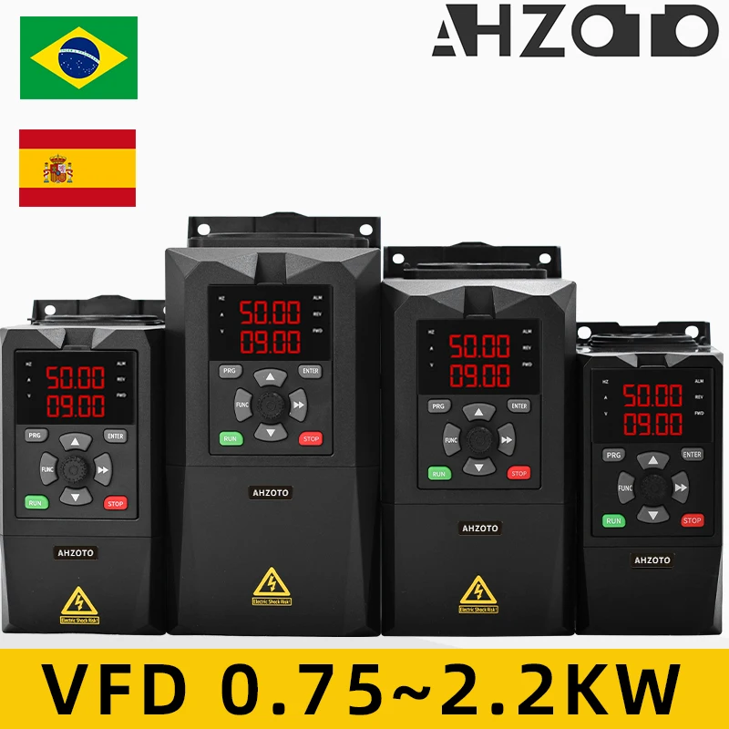 Power Inverter 0.75/1.5/2.2KW 220V Frequency Converter AC Single Phase Input 1/3 Phase Output VFD Frequency Inverter Motor Speed Controller
