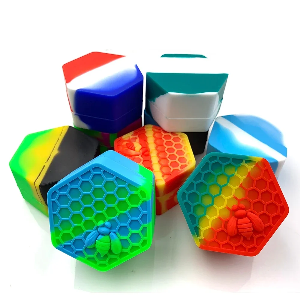 26ML Wax Jar Silicone Box Bee Style for Oil Cream Box Easy To Hold and Carry Herb Container Candle Jars