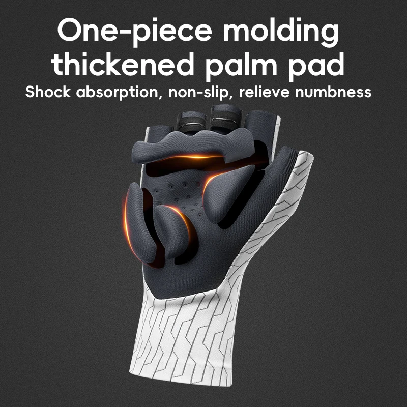 ROCKBROS S373 Cycling Gloves Sunscreen Breathable MTB Road Bike Gloves Shock Absorption Non-slip Gloves Outdoor Thickened Palm Pad - Image 5