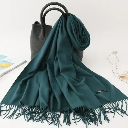 Solid Color Cashmere Scarf for Men Winter Pashmina Warm Neckerchief Navy Black Gray Men's Business Scarves Male Bufandas Shawls - Image 15