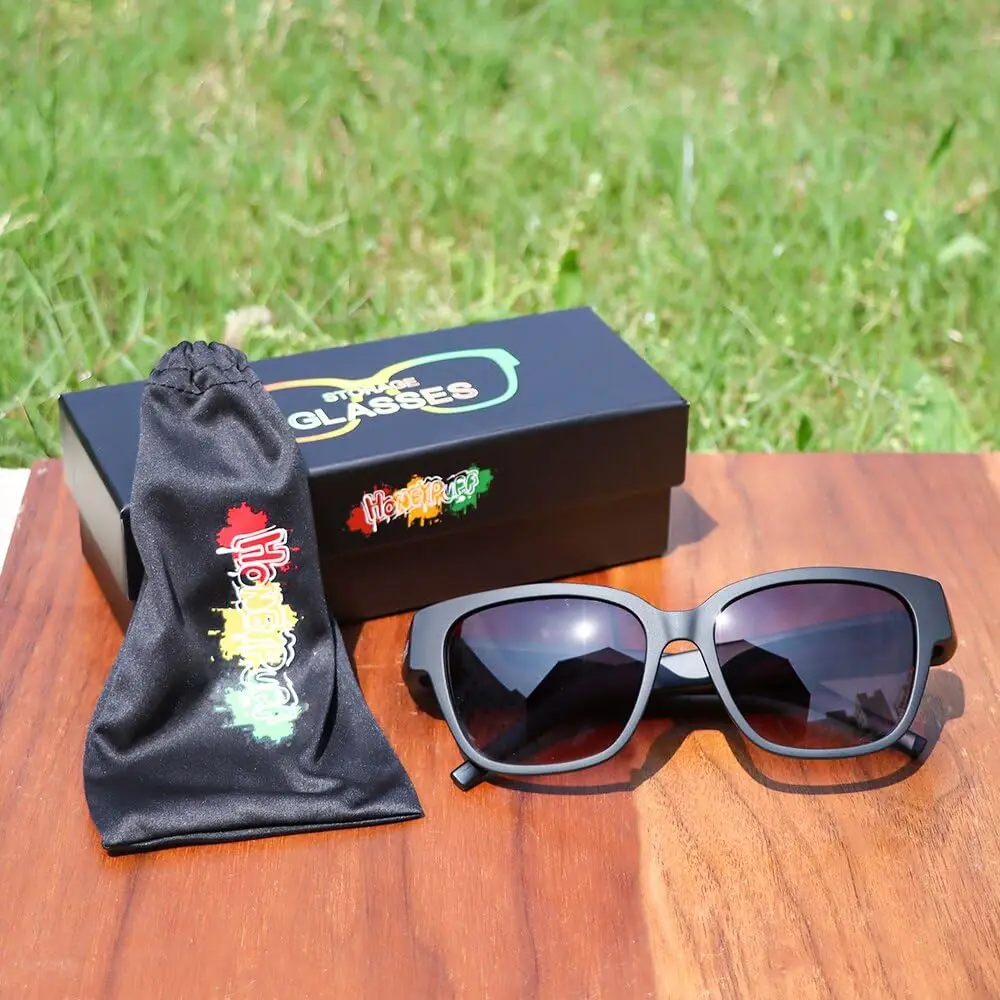 Fashion Sunglasses Fashion Sunglasses with Hidden Horn Tube Storage Removable Glasses Holder Rolling Paper Smoking Accessories Cool Men Gadget