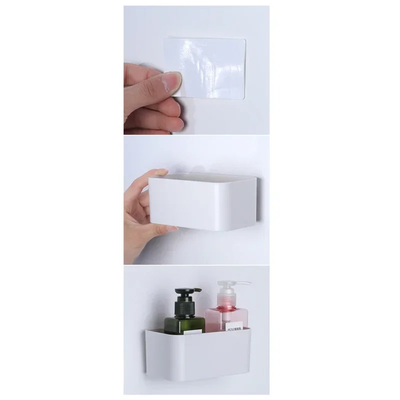 Wall Mounted Organizer Makeup Table Storage Box Shelf Adhesive Hanger kitchen Bathroom Storage Rack Drawer Organizer Container 4
