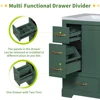 36" Bathroom Vanity Without Sink, Cabinet Base Only, Six Drawers, Multi-Functional Drawer Divider, Adjustable Shelf, Green 4