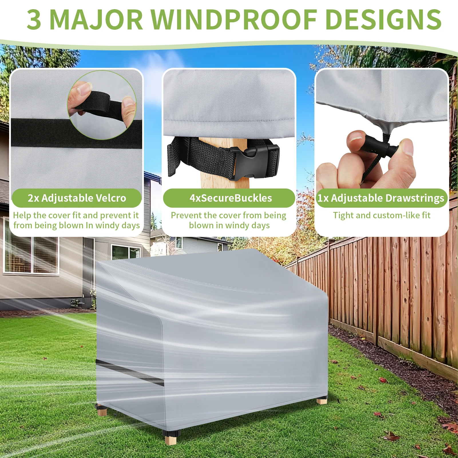 Waterproof Outdoor Furniture Covers - Premium Dust & Weather Resistant Protector for Garden Chairs and Tables