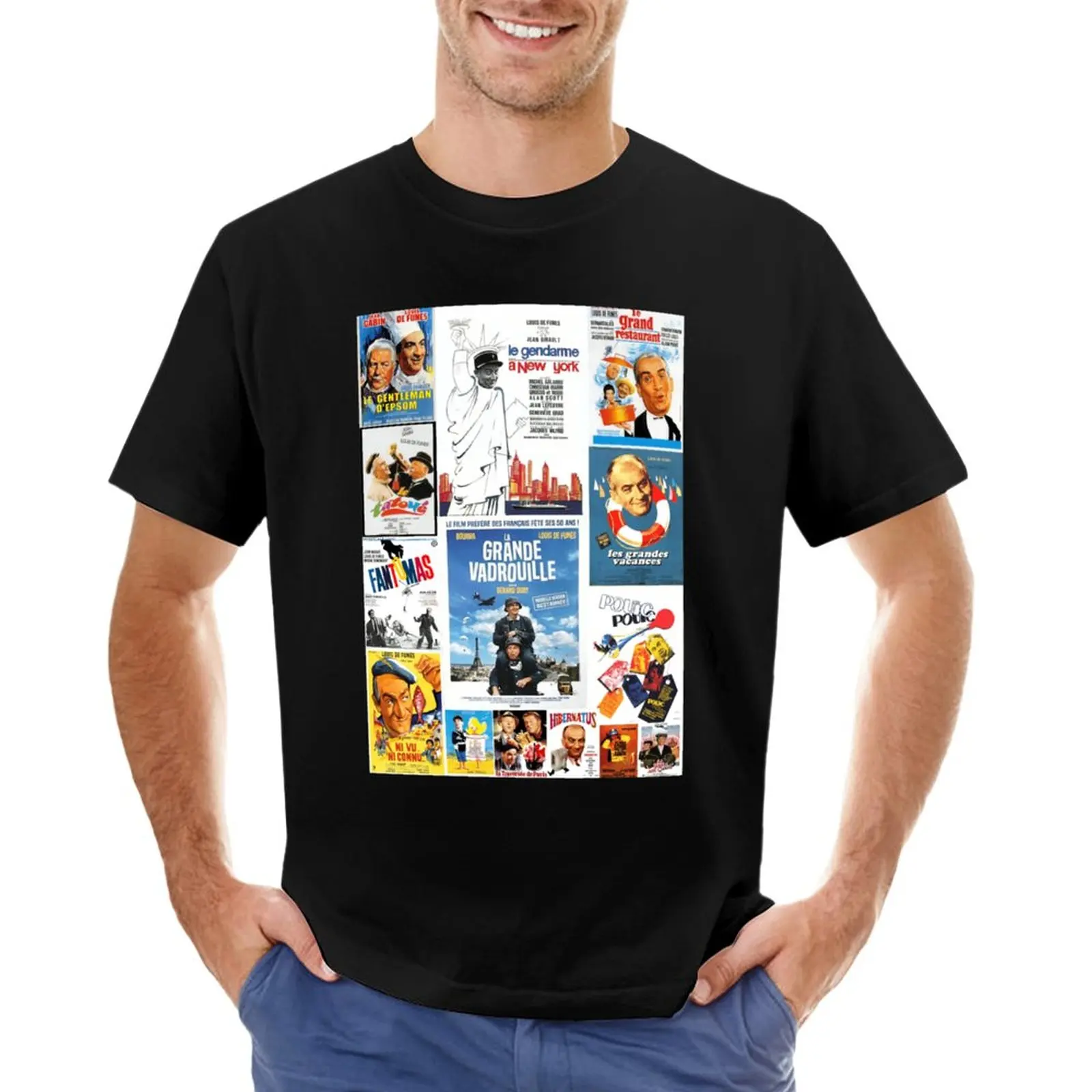 

Louis de Funes movie poster compilation T-Shirt graphic t shirt t shirts men