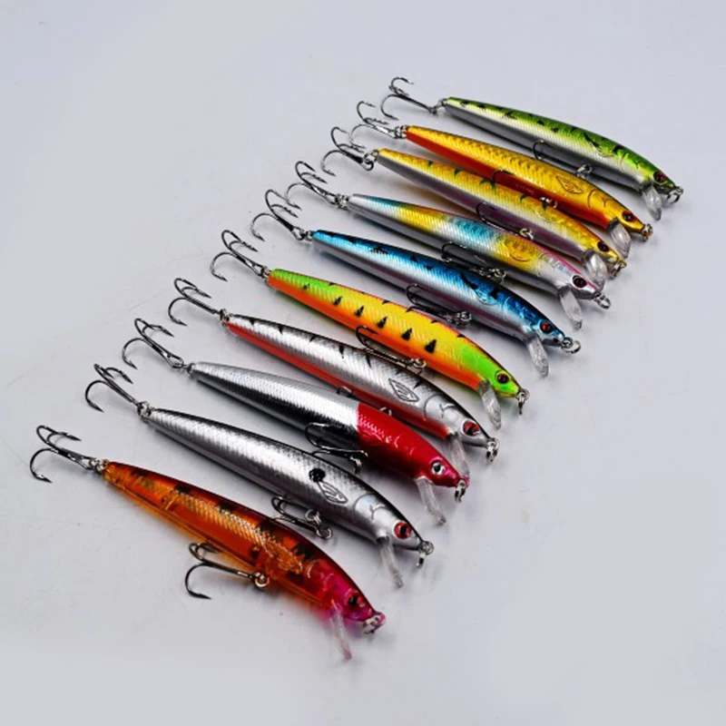 

10 PCS Fake Fish Lure Coated With Reflective Uv Active Clear Coat Bass Trout Salmon Gifts