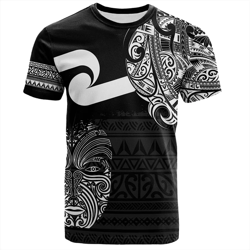 thumbnail image 1 of Camiseta estampada de pelota de rugby maorí de Nueva Zelanda de verano, camiseta deportiva de secado rápido para hombre, ropa deportiva hawaiana de moda, 1 of 4