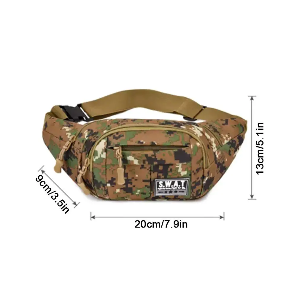 Outdoor Waterproof Lightweight Fanny Pack Camouflage Running Belt Pouch Crossbody Chest Bag Sport Waist Bag O0C1