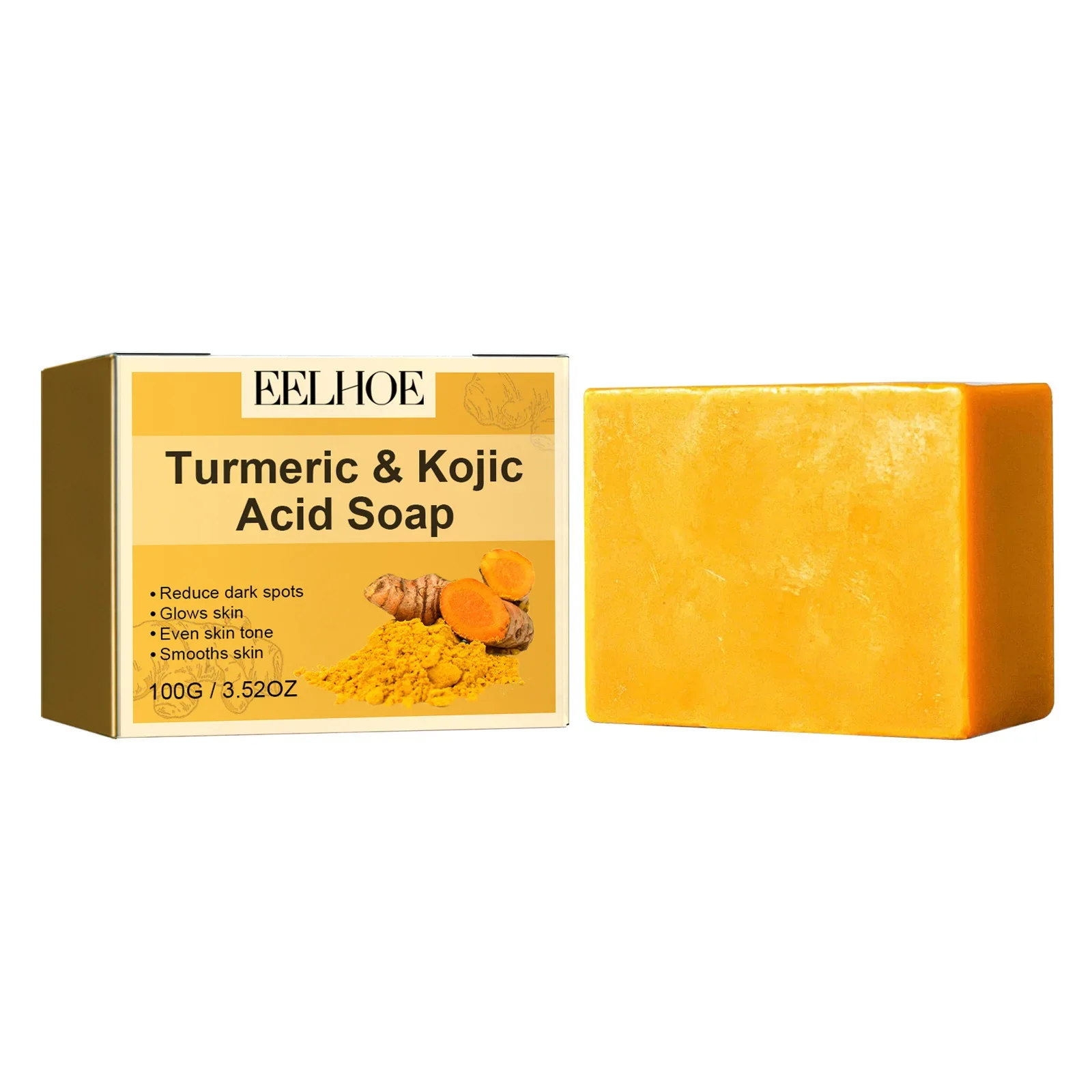 Kojic Acid Dark Spot Remove Soap for Cleaning the Face Whitening Oil Control Even Tone Skin Products Natural Turmeric Soap Bar 2