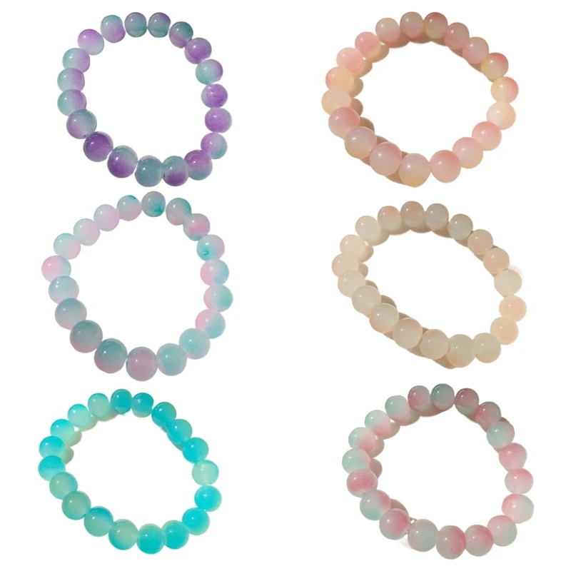 

Crystal Beaded Bracelets Sweet Glass Charm Bangle Stylish Women's Wrist Chain Jewelry for Daily Wear and Gift Giving