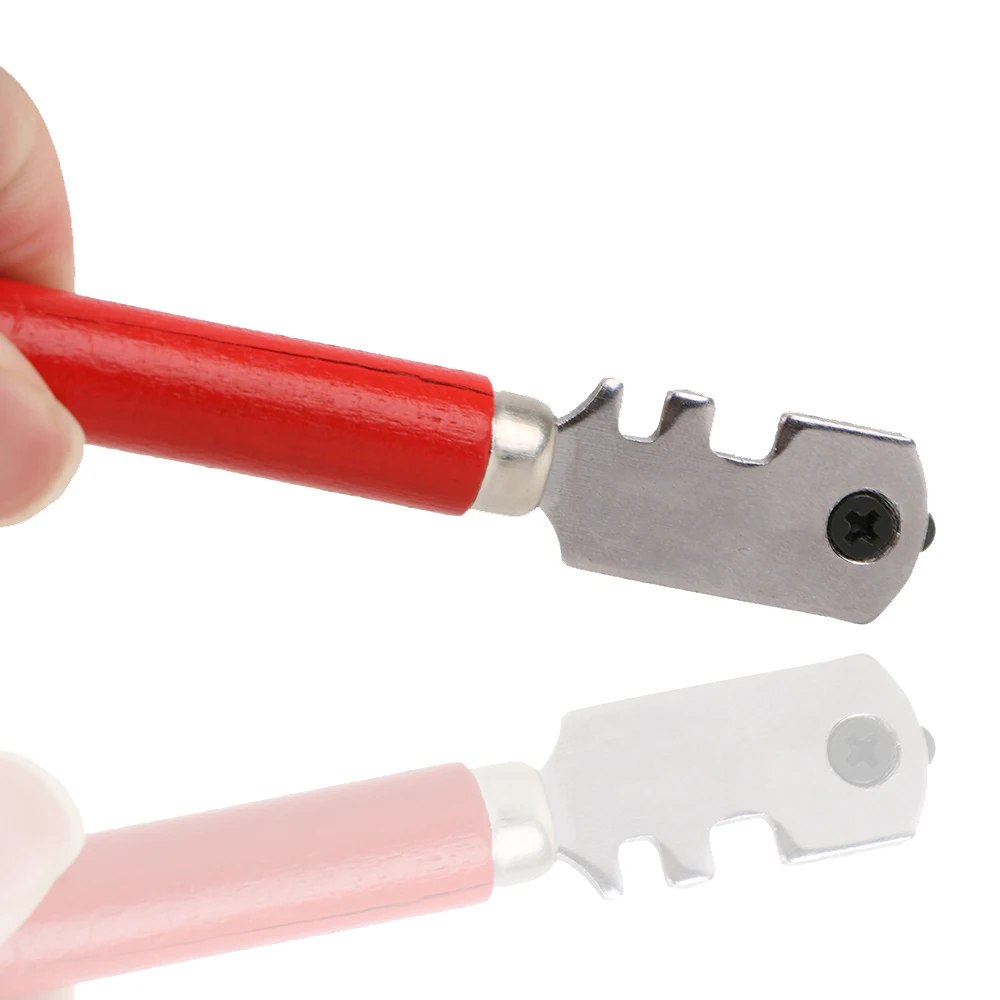 새로운 전문 유리 타일 커터 창문 공예용 나무 손잡이 130mm 수공구 다이아몬드 팁 1개 휴대용 유리 커터