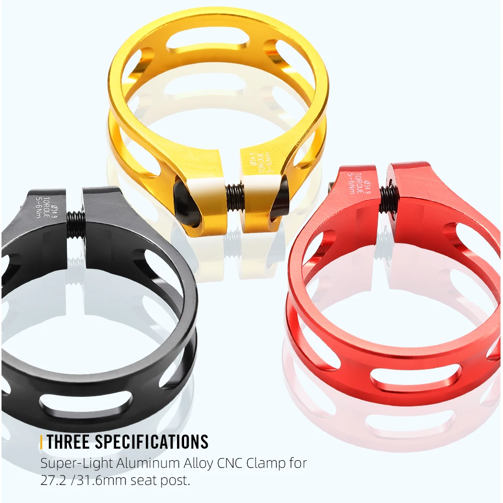Bike Seatpost Clamp CNC Aluminum Alloy Cycling Saddle Seat Post Clamp for 27.2/30.8/31.6mm Bik Seatpost Lock Parts