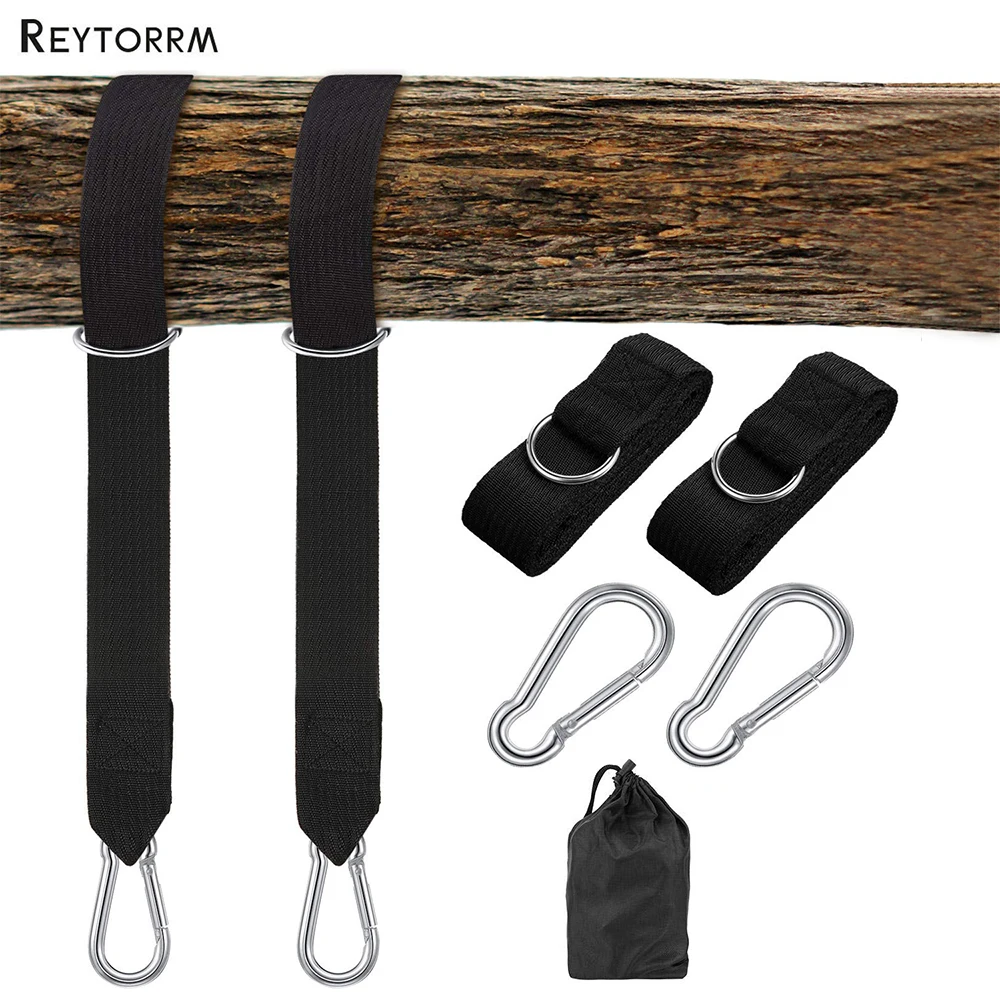 Camping Hammock Tree Strap Set 2 Straps 2 Loops and Carrying Bag 300x5cm Long 250kg No-Stretch Heavy Duty Straps for Hammock Kit