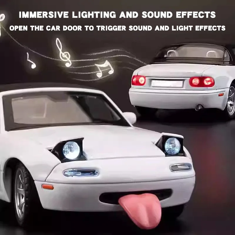 1:32 Mazda MX5 MX-5 RX7 Supercar Metal Alloy Diecast Toy Car Model Collectibles Birthday Gift Sound & Light Children Toy Hobbies 4