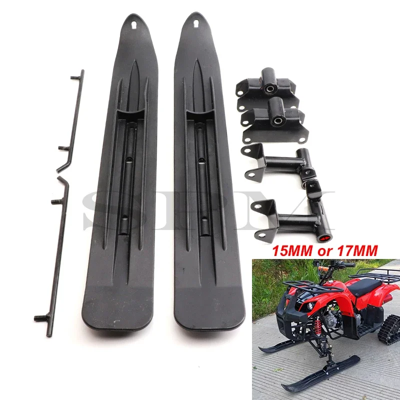 

Motorcycle Black Plastic Skis Kit For ATV Go Kart UTV Buggy Quad Bike sled Snowmobile front wheel Modified Accessories