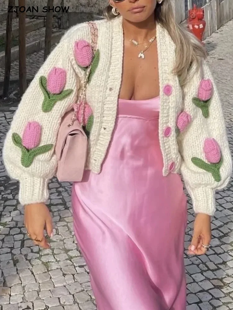 Flower Vintage Crochet Sweater | Crochet Flower Cardigan