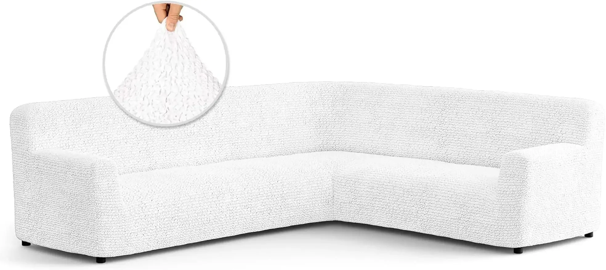 

Soft Polyester Sectional Sofa Cover, Corner Slipcover, Couch Slipcovers, 1-Piece Form Fit, Stretch Furniture