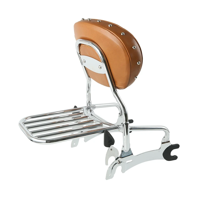 Motorcycle 12" Backrest Sissy Bar Pad Luggage Rack For Indian Chief Vintage Classic Dark Horse