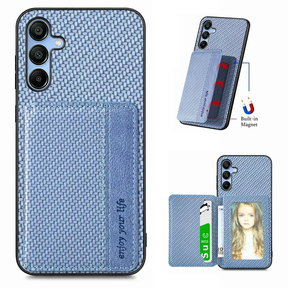 RFID Leather Magnetic Card Holder Wallet Phone Case