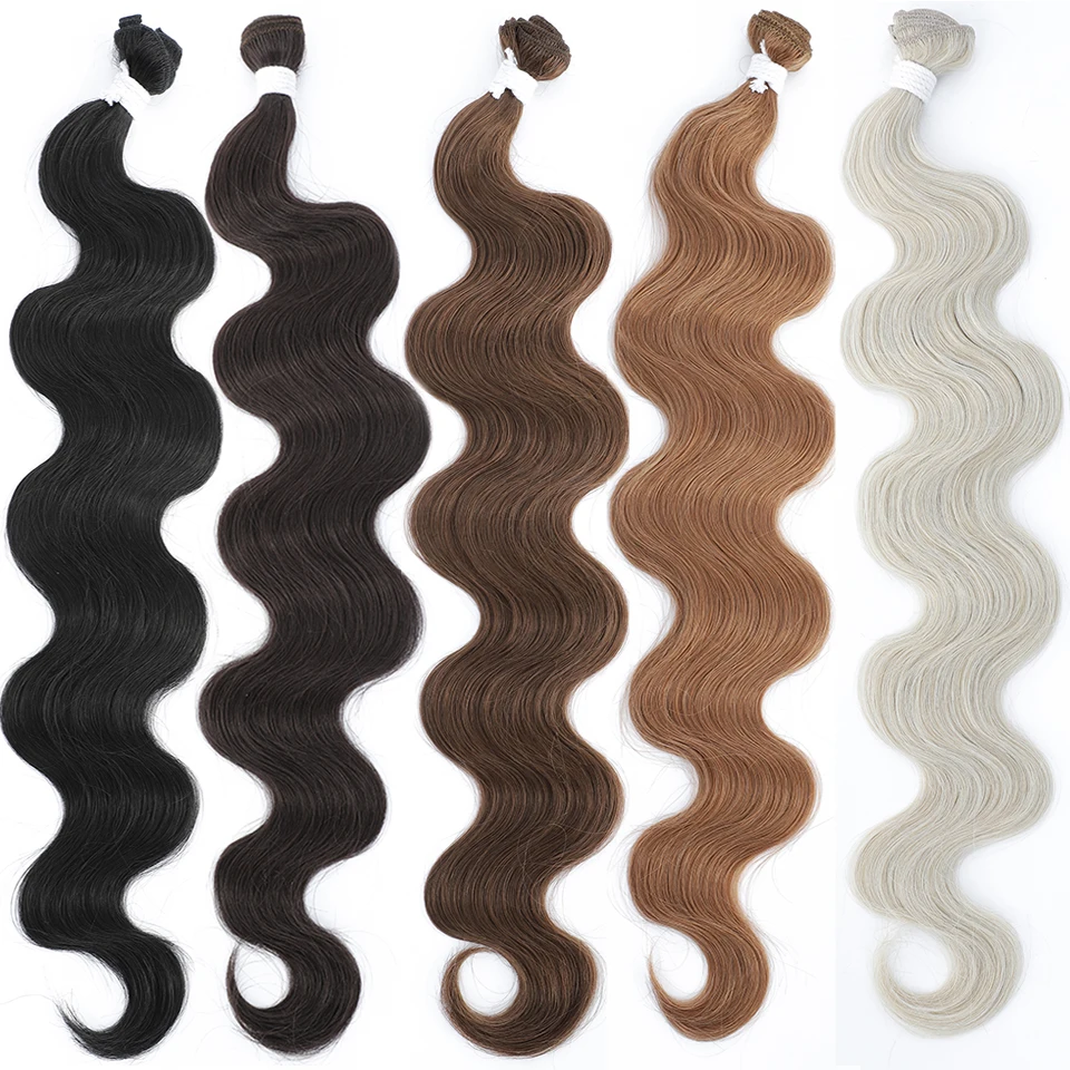 Hair Extensions Gladys Body Wave Hair Bundles 26 Inch Soft Synthetic Hair Weave Ombre Brown 613 Blonde 100g Loose Deep Wave Extensions