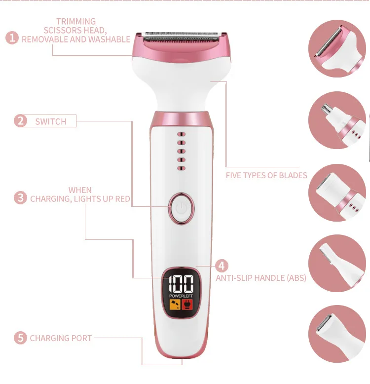 Elektrischer Epilierer Für Damen, Kabelloser Rasierer Für Körper_voghion.com