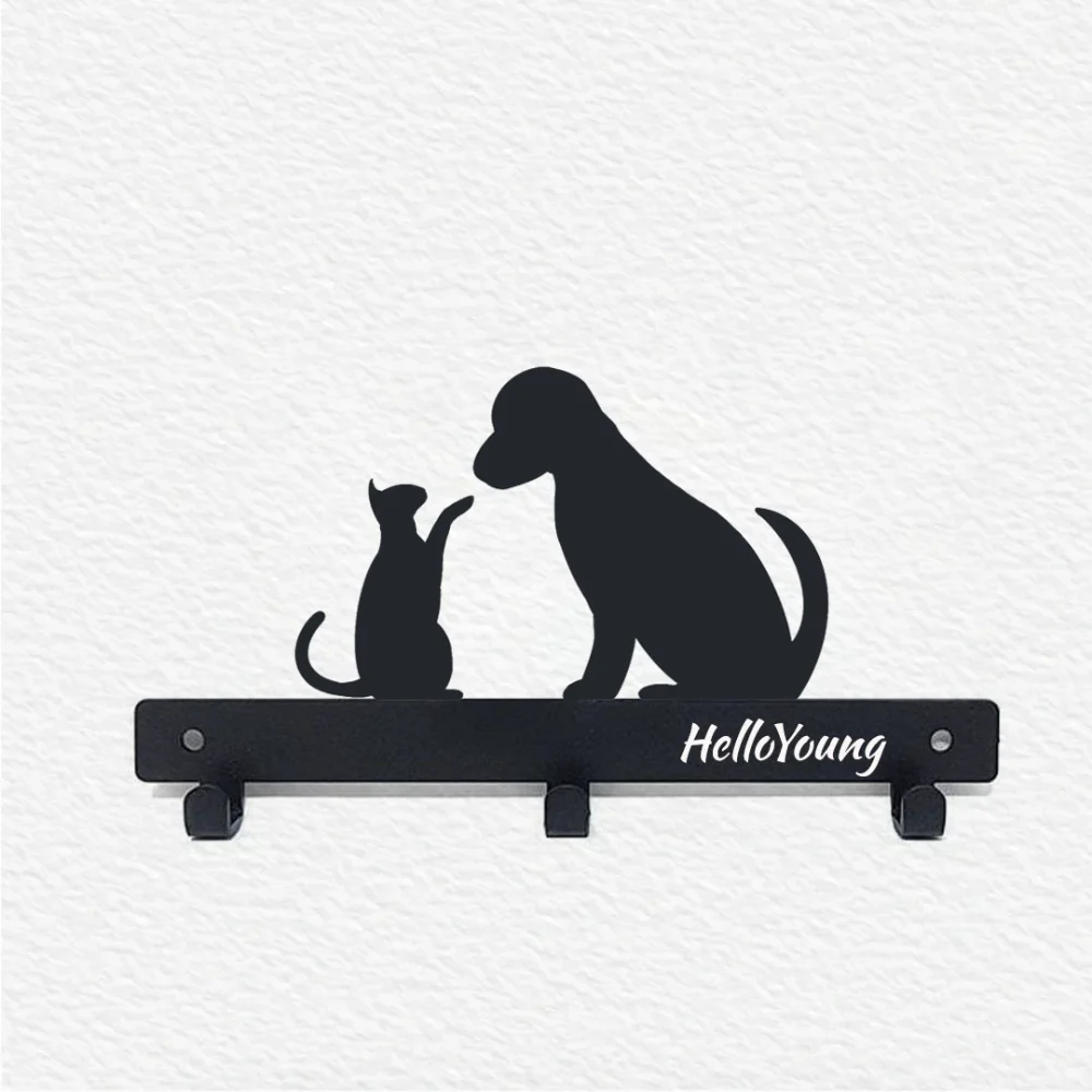 1pc Wrought Iron Metal Claw Pet Cat and Dog Hanger Coat Key Leash Wall Mount Storage Rack Towel Rack Storage Rack Storage Rack 3