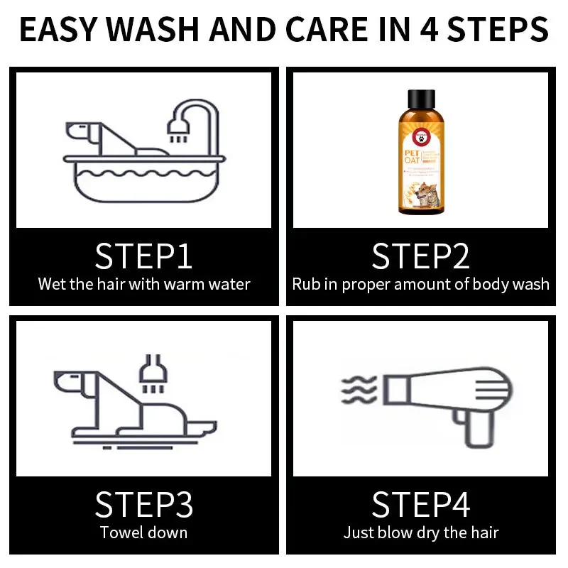 Champú para gatos de 100ml, acondicionador 3 en 1, desodorante de ácaros y bacterias, fragancia de larga duración, productos de limpieza para mascotas - Imagen 3