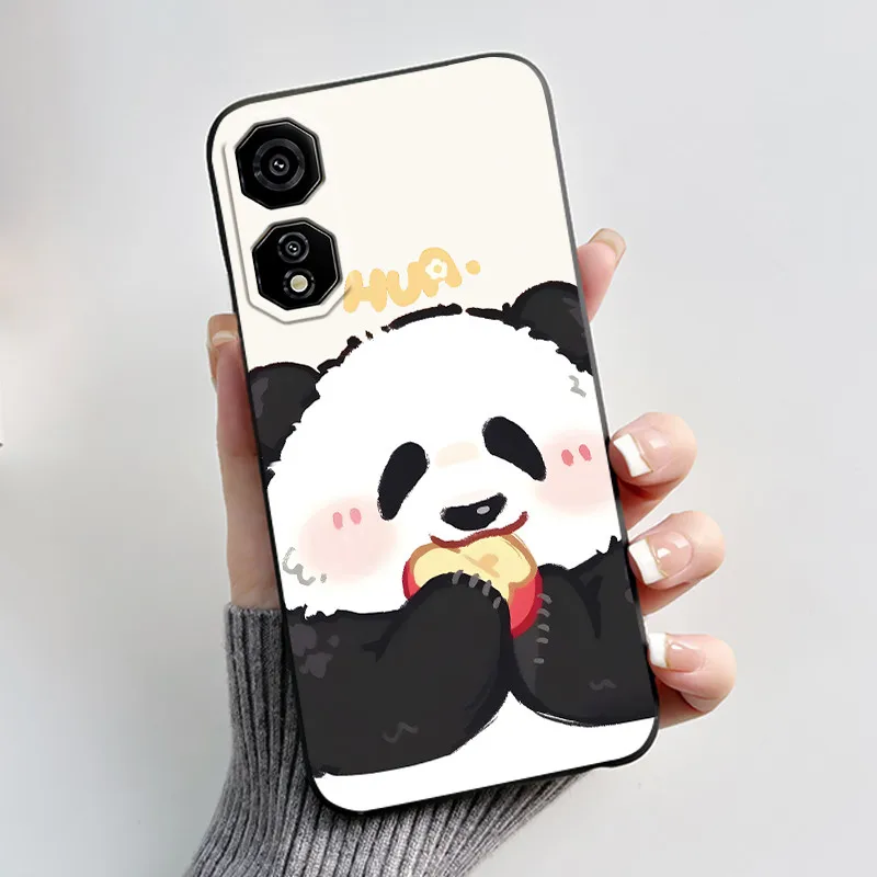 Cute Love Heart Rabbit Black Silicone Soft Protective Phone Case