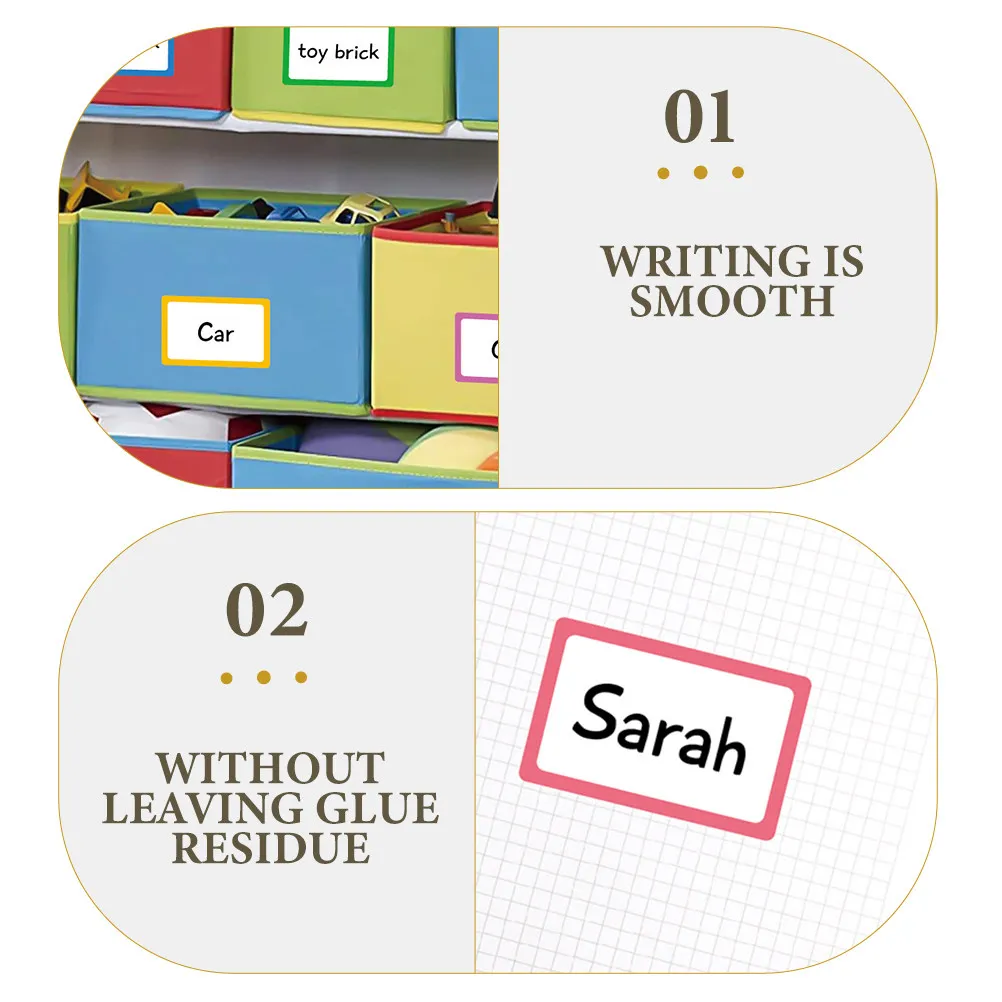 10 시트 다채로운 테두리 이름표 스티커 빈 접착 라벨 사무실 홈 분류를 위한 다목적 정렬 태그 라벨