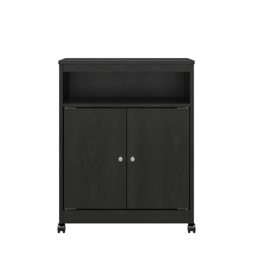 

Landry Kitchen Microwave Cart, Black Oak Kitchen Islands Trolleys