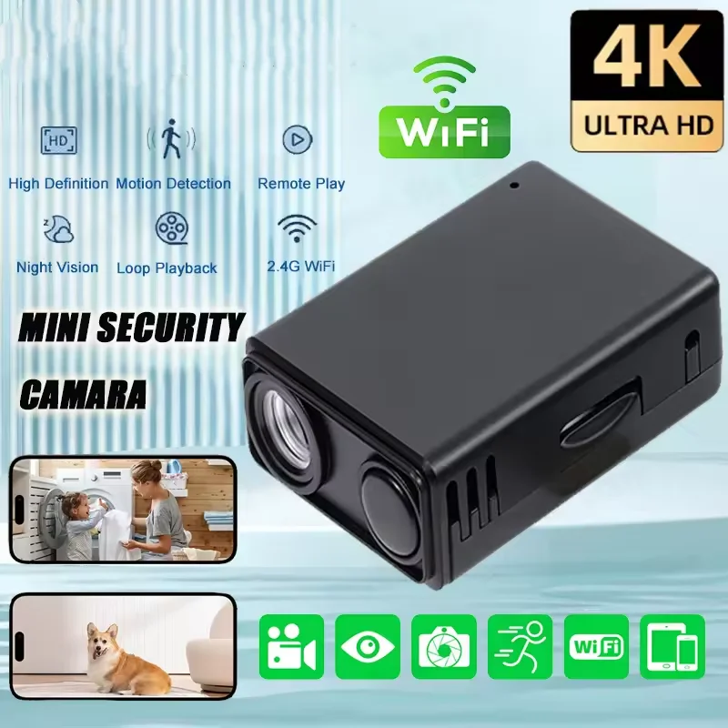 4K-Überwachungskamera, WiFi, kabelloser Monitor, Fernüberwachung, Bewegungserkennung, Camcorder, Sicherheitsschutz, Innenüberwachung, 2025, NEU