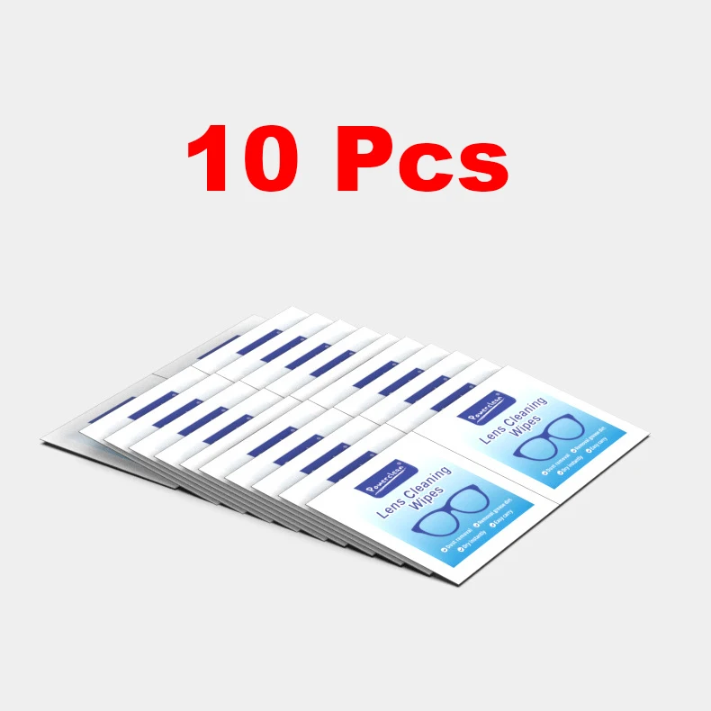 10/50/100 יחידות / שקית מגבות אנטי קיטור למשקפיים, מעוטרות בנפרד, מגבות לניקוי עדשות מראש ומסכי ניקוי