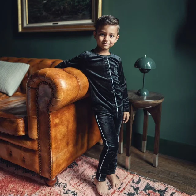 AS 2024 Children Soft Velvet Set Stretchy Robe Autumn Winter Clothes For kids 3