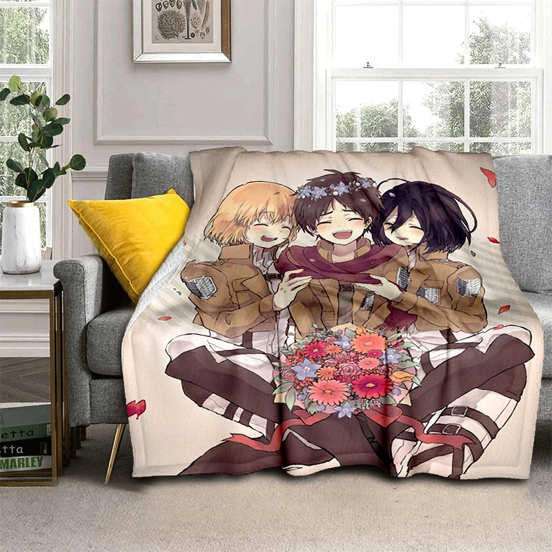 

Attack On Titan Soft Plush Bed Throwing Cartoon Picnic Thin Blankets Modern Flannel Blanket Cover Gedruckt Bettdecke Geschenk