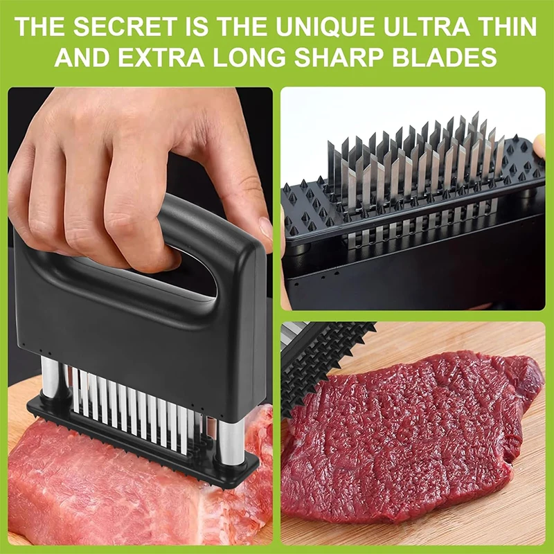 Meat Tenderizer Tool 48 Stainless Steel Stapler Sharp Needle Blades for Kitchen Tenderizing Beef