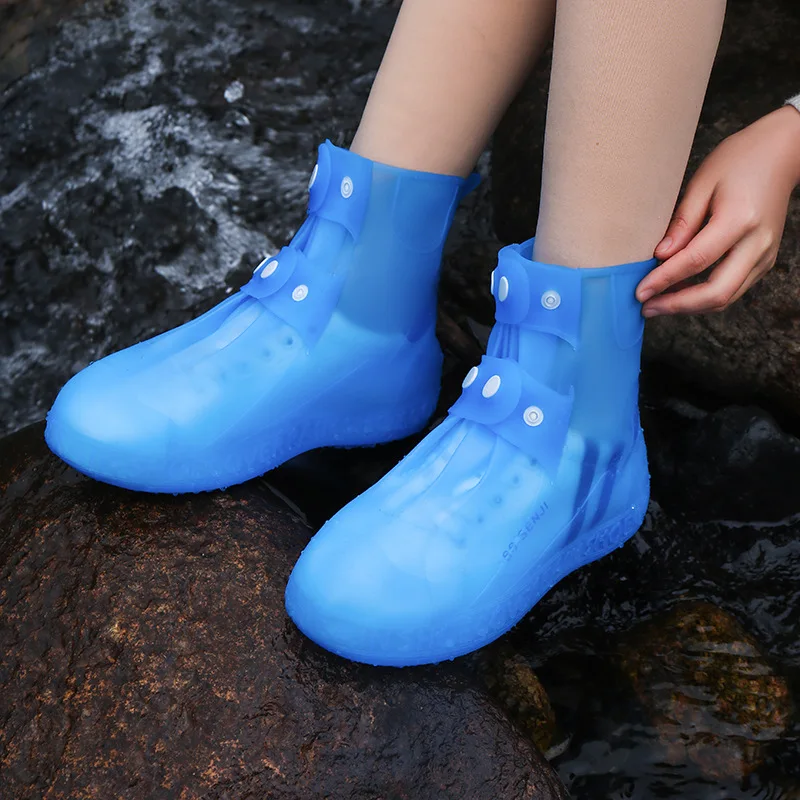 2023 Women Silicone Waterproof Shoe Cover Resuable Rain Boot Shoes Protector Outdoor Rainy Days Elastic Overshoes