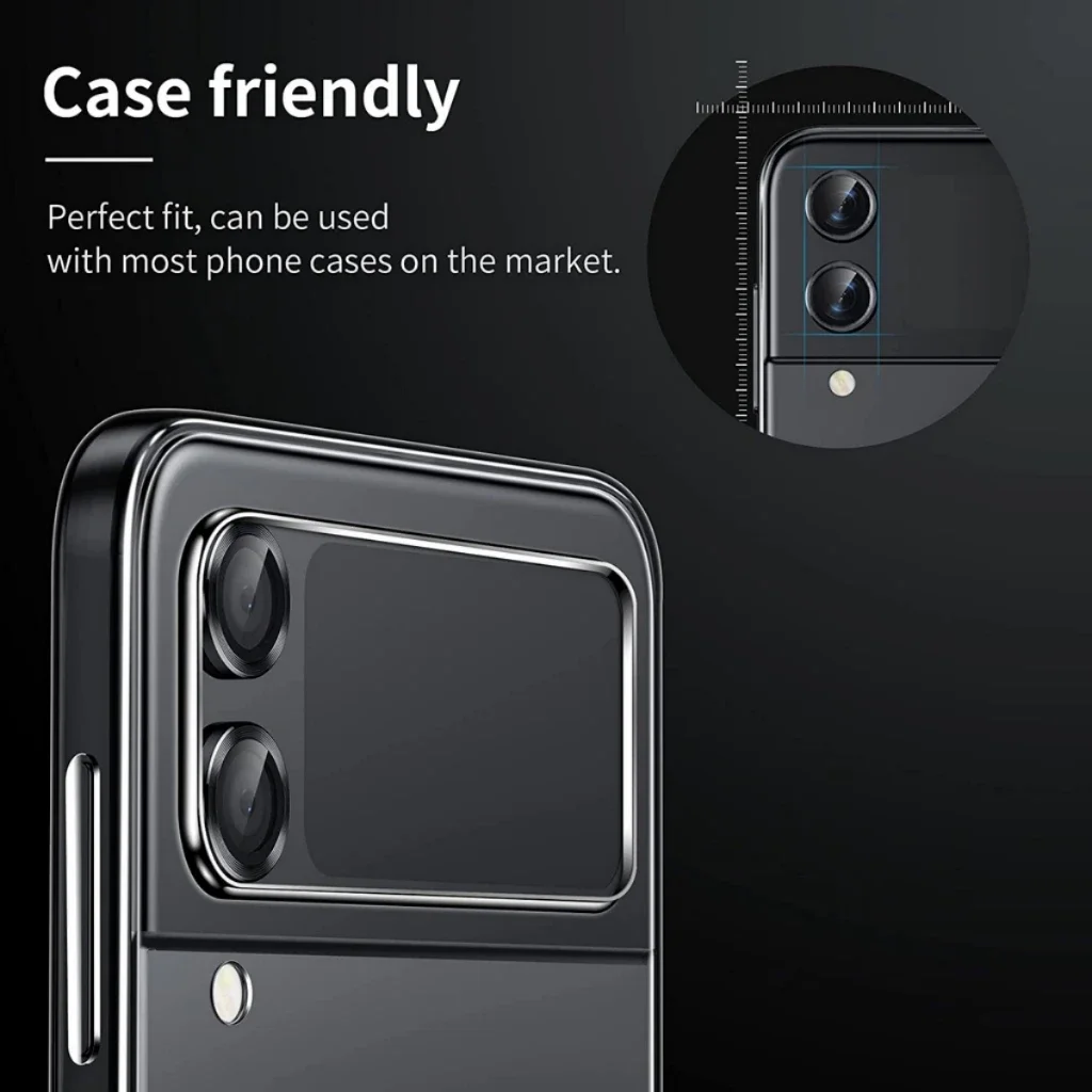 Premium Metal Camera Lens Protector with 9H Tempered Glass - Anti-Scratch Shield
