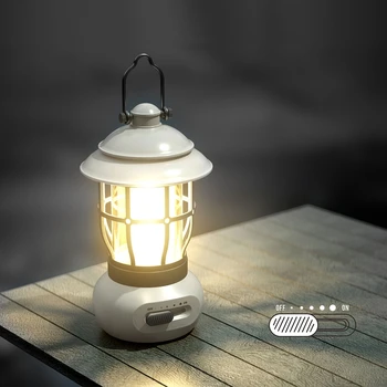 야외 LED 캠핑 랜턴, 휴대용 USB 충전식 램프, 레트로 LED 조명, 여행 텐트 램프, 휴대용 랜턴, 낚시 램프