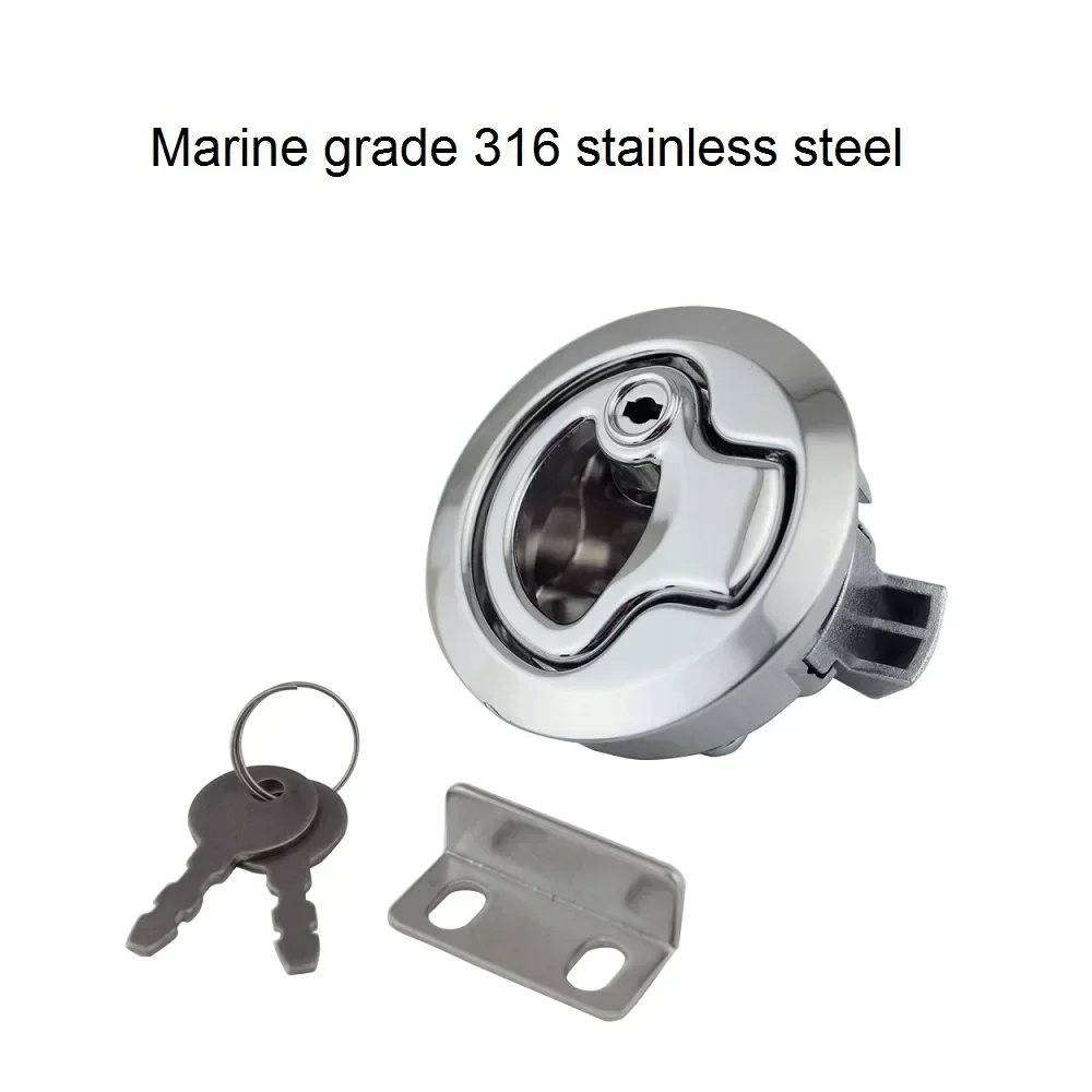2inch Zinc Alloy Round Bass Boat Cam Locker Door Latches Slam Latch With Key For Marine Cabinet Hardware Storage Compartm