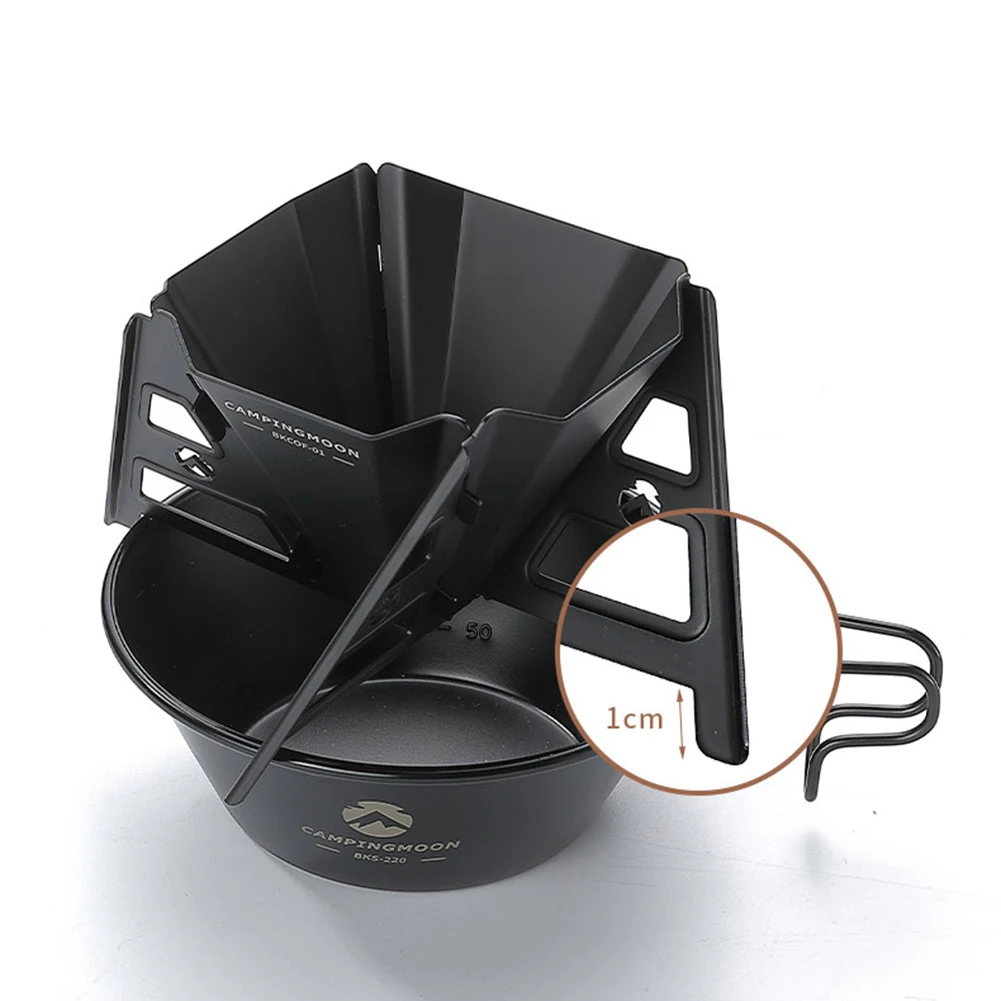 Filtre à café pliable T1 en titane noir, goutteur avec sac de rangement, outils d'extérieur